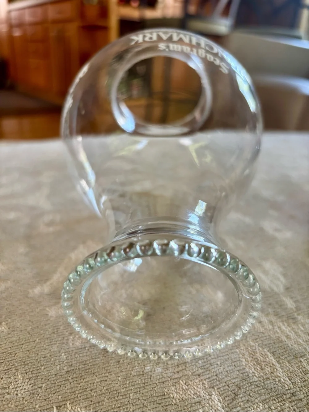 Seagram’s Benchmark Premium Bourbon Amber Glass Oil Lamp
